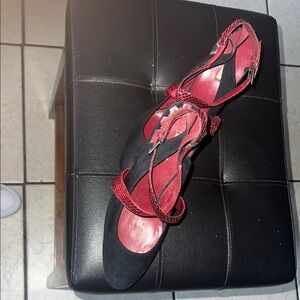 Red and Black Heels with Striking Design